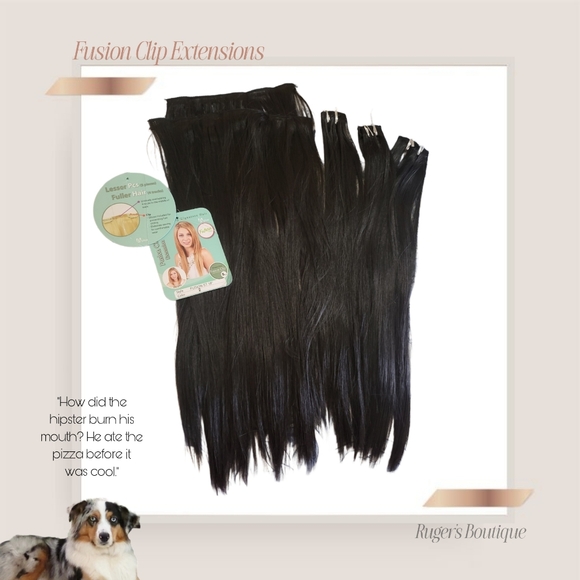 🌿Fusion Clip Extensions Color 2 18" Futura Fiber-Sleek,Soft Mimics Real Hair! - Picture 6 of 7